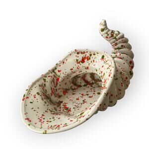 Vintage Mid Century Modern Fall Thanksgiving Cornucopia Hobbyist Ceramic Decor